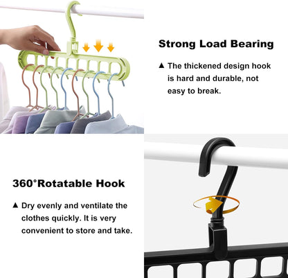 Closet Organizers and Storage,College Dorm Room Essentials,Pack of 6 Multifunctional Organizer Magic Space Saving Hangers with 9 Holes Storage Organization for Wardrobe Closet